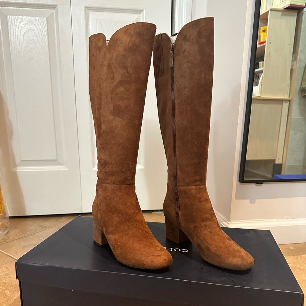 Cole Haan - Elegant Brown Suede Tall Boots